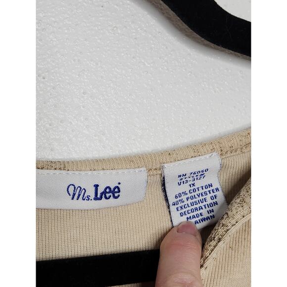 Vintage y2k Ms. Lee Floal All Over Cottagecore Western Boho Beaded 1X Nature - Picture 5 of 8